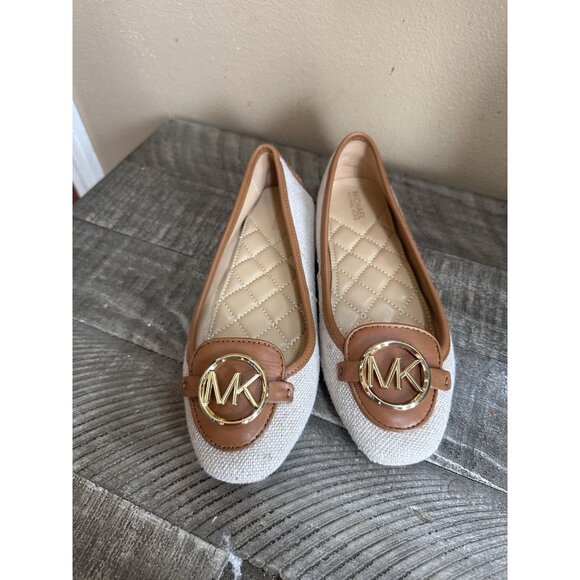 Michael Kors Shoes - Michael Kors Lillie Canvas and Leather Moccasin Women’s 6.5 M
